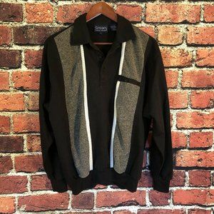 Mens Falcon Bay Sportswear Classics Black Gray Henley Shirt